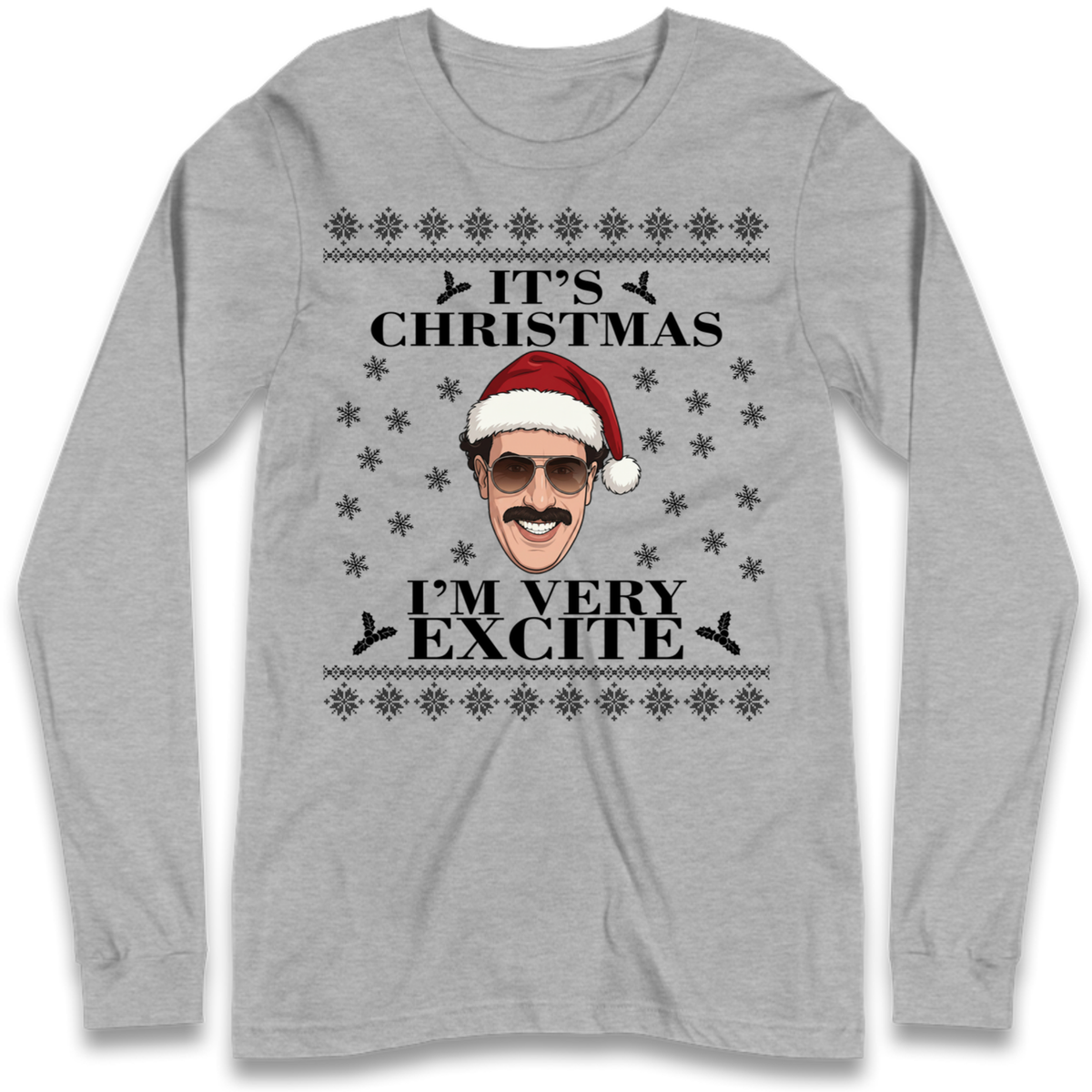 I Very Excite Christmas Long Sleeve T-Shirt