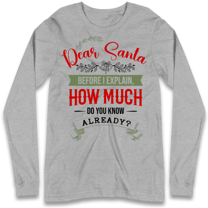 naughty christmas outfit Long Sleeve T-Shirt