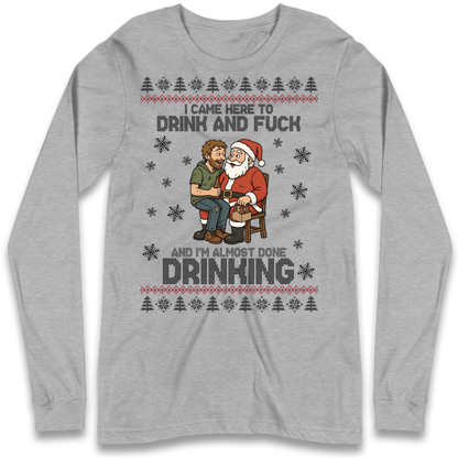 Rude Santa Graphic Long Sleeve T-Shirt