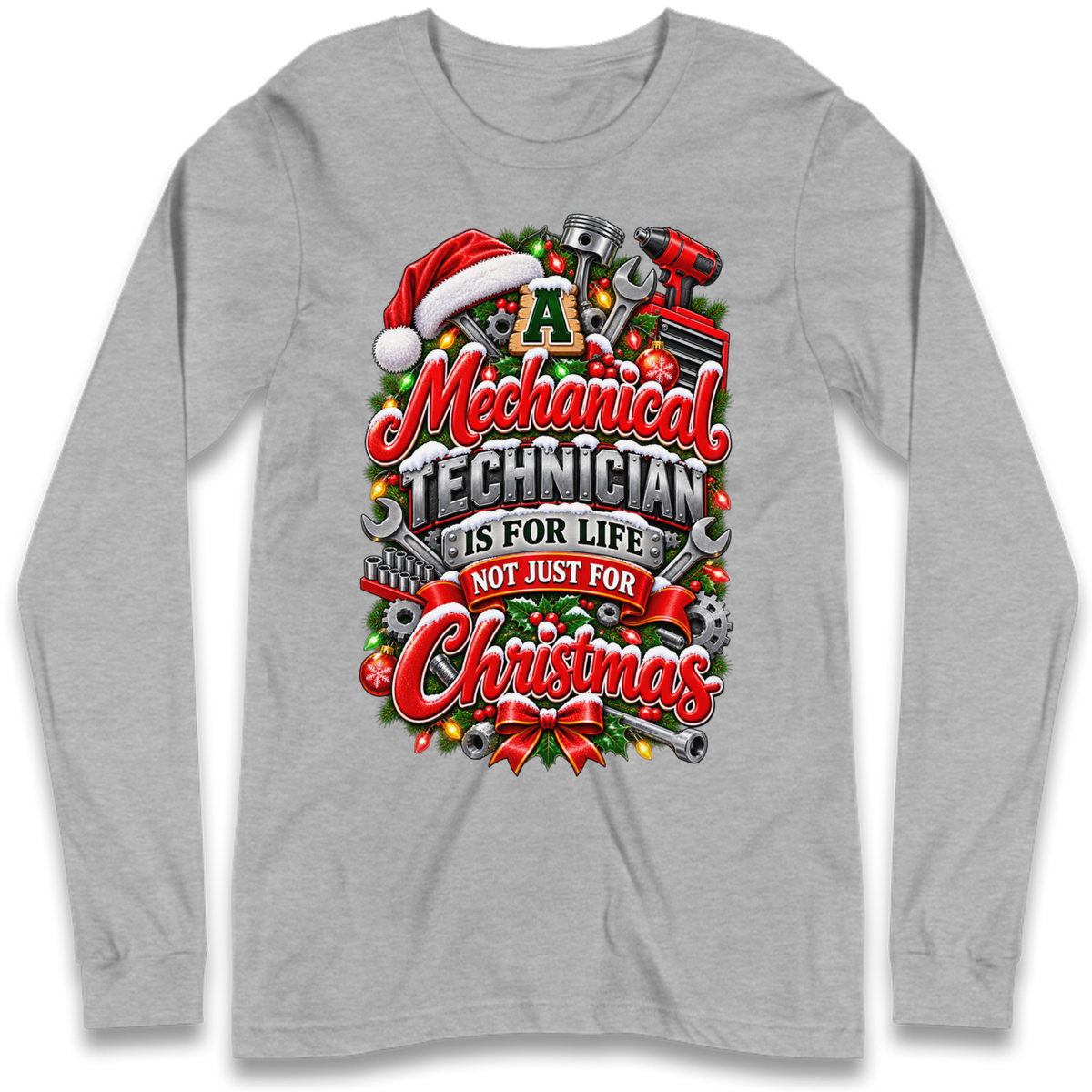 Mechanical Technician Christmas Long Sleeve T-Shirt