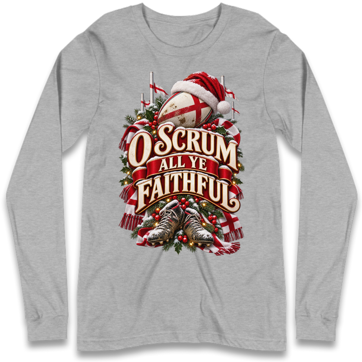 England Rugby Christmas Long Sleeve T-Shirt