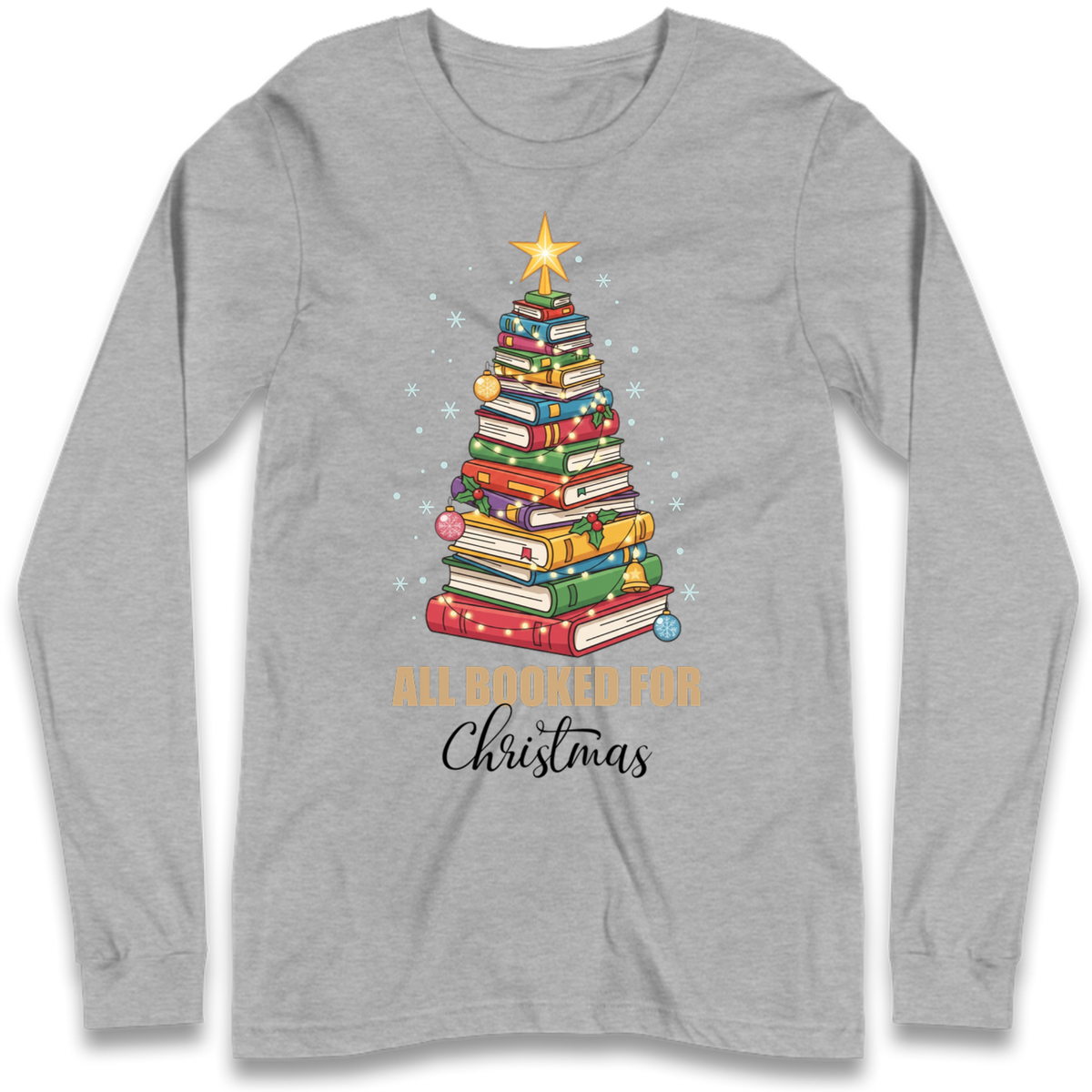Book Tree Christmas Long Sleeve T-Shirt