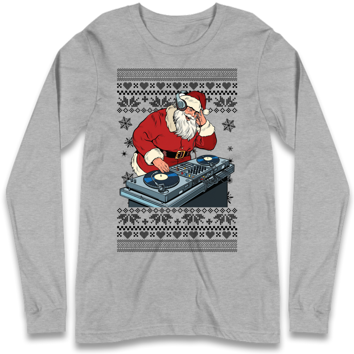 DJ Santa Christmas Long Sleeve T-Shirt
