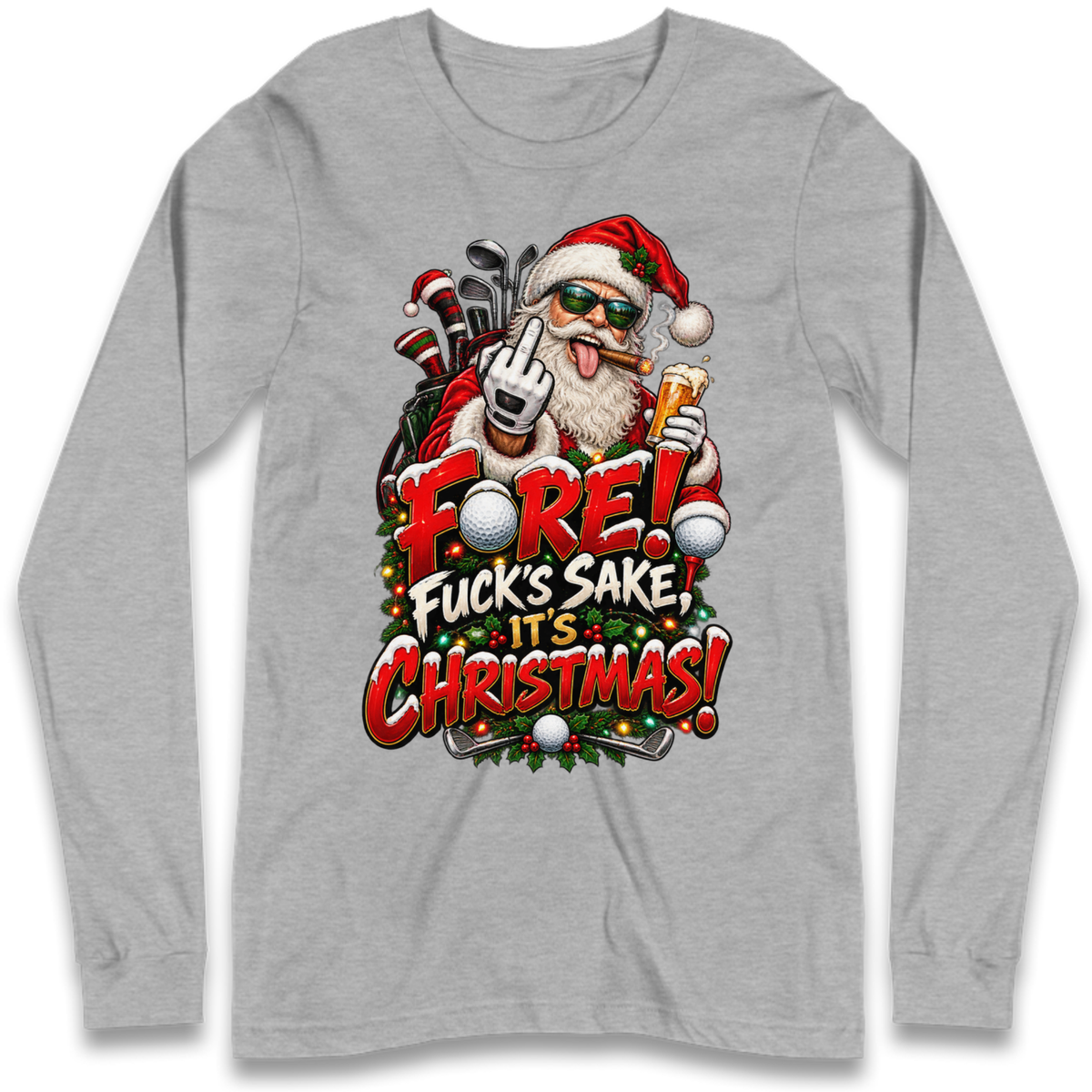 Rude Golf Christmas Long Sleeve T-Shirt