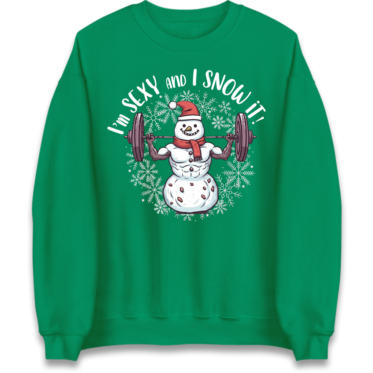 Gym Snowman Graphic Christmas Jumper
