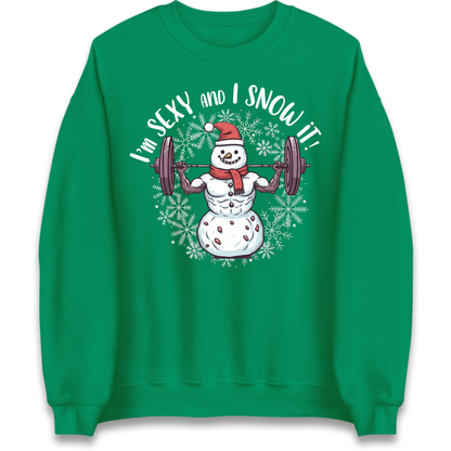 Gym Snowman Graphic Christmas Jumper