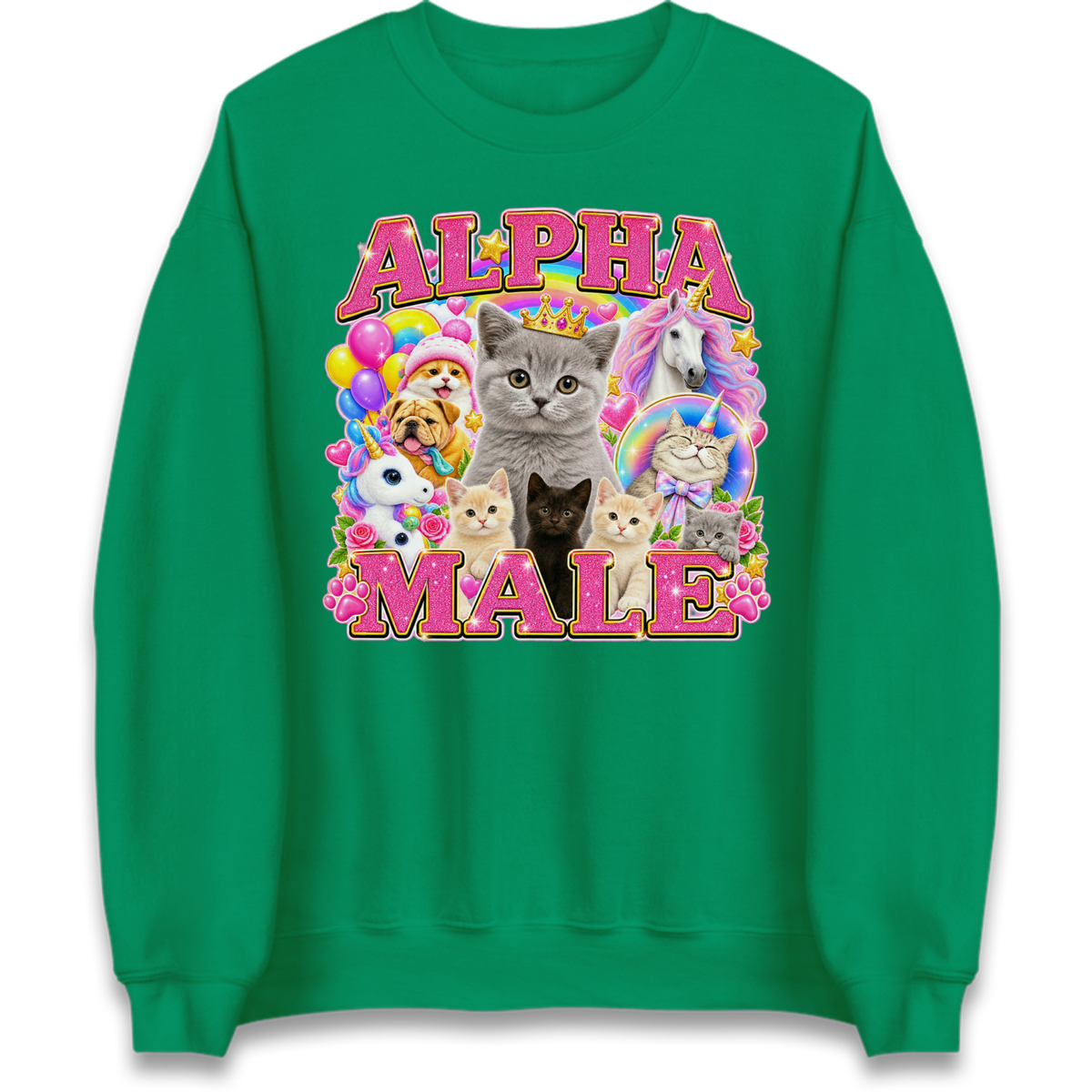 Alpha Male Funny Kitten Unicorn Jumper