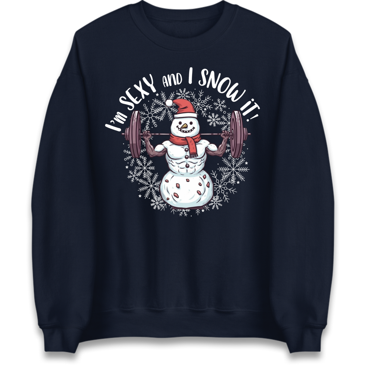 Gym Snowman Graphic Christmas Jumper