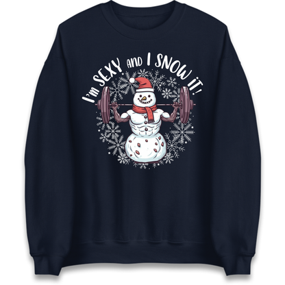 Gym Snowman Graphic Christmas Jumper