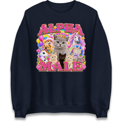 Alpha Male Funny Kitten Unicorn Jumper