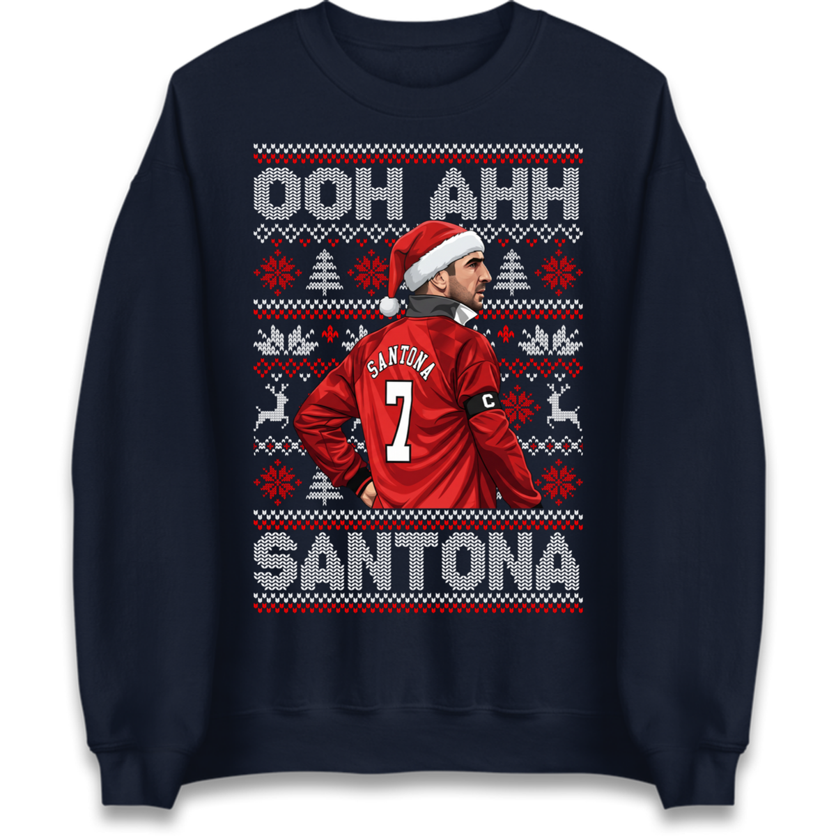 Eric Cantona Man Utd Christmas Jumper