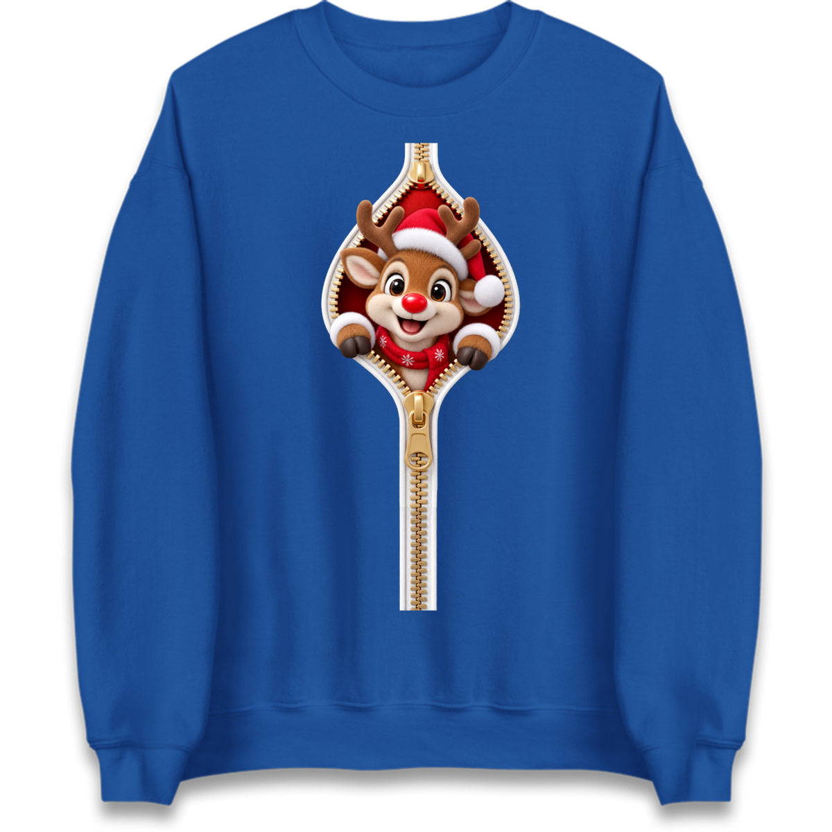 Reindeer Zip Christmas Jumper
