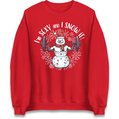 Gym Snowman Graphic Christmas Jumper