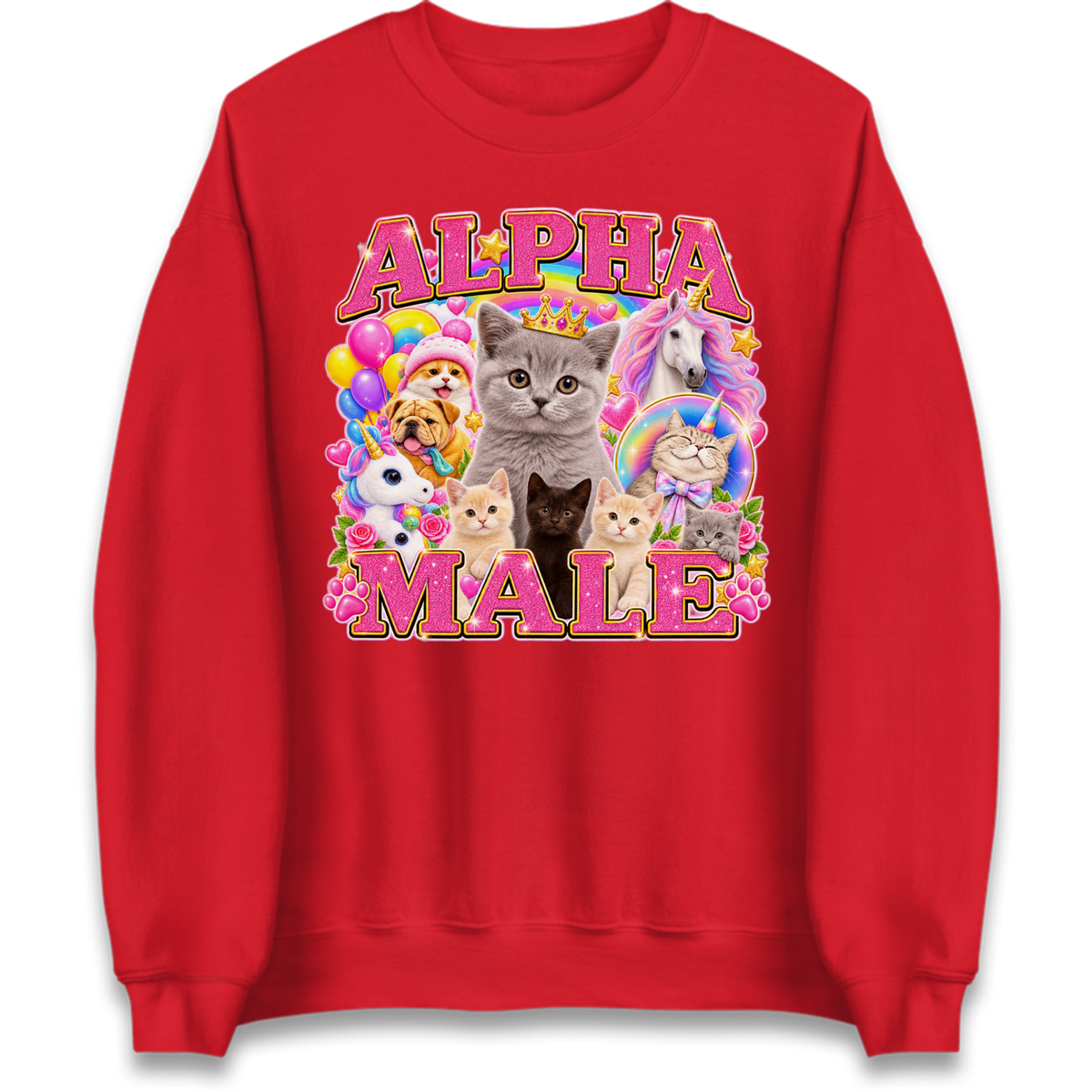 Alpha Male Funny Kitten Unicorn Jumper