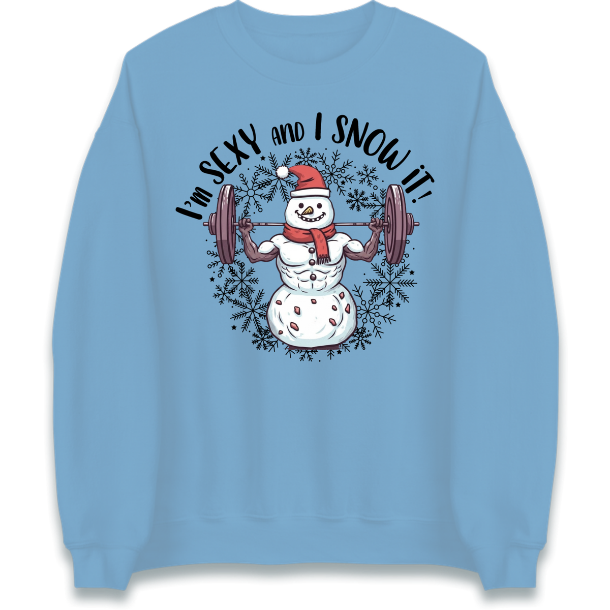 Gym Snowman Graphic Christmas Jumper