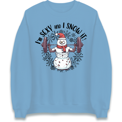 Gym Snowman Graphic Christmas Jumper