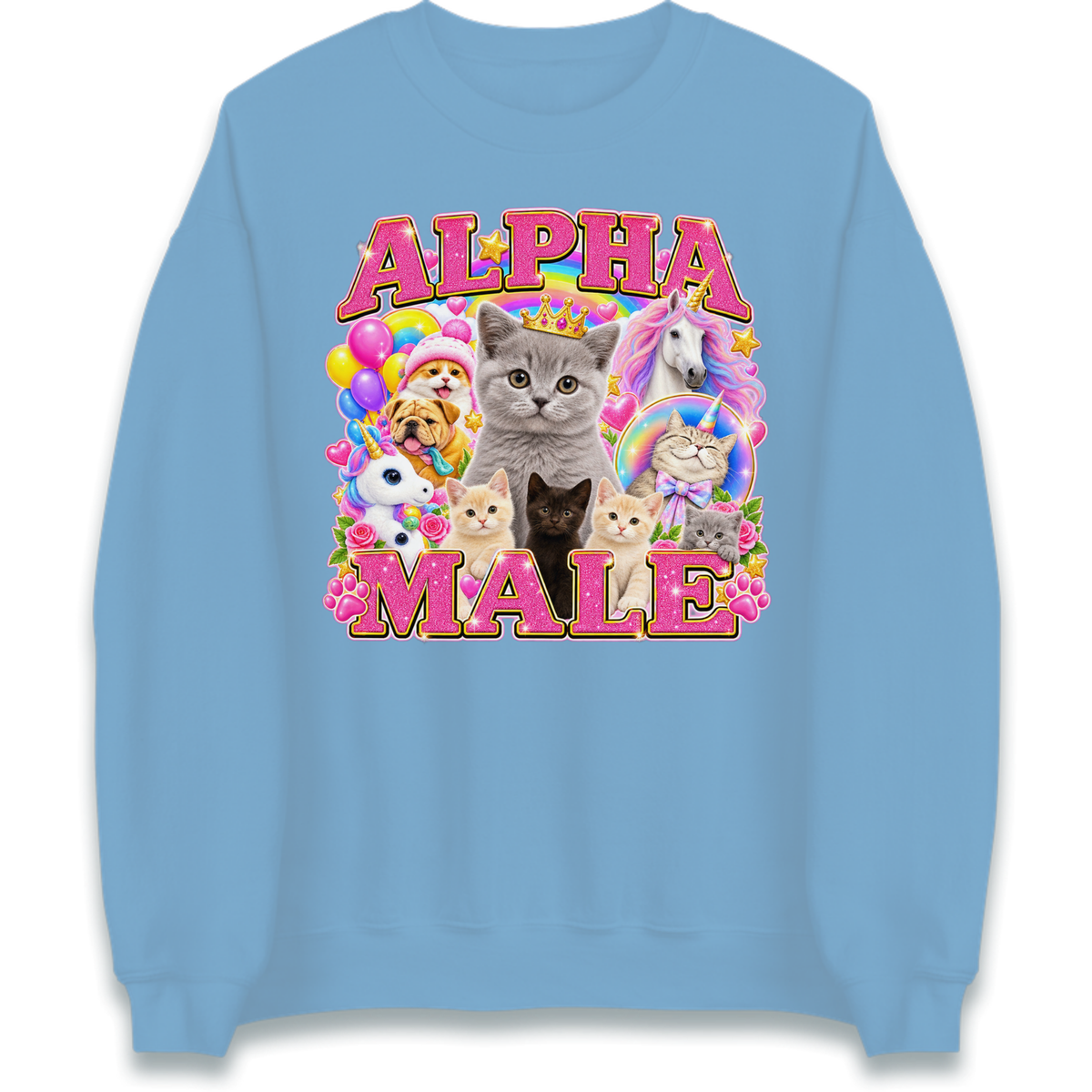 Alpha Male Funny Kitten Unicorn Jumper