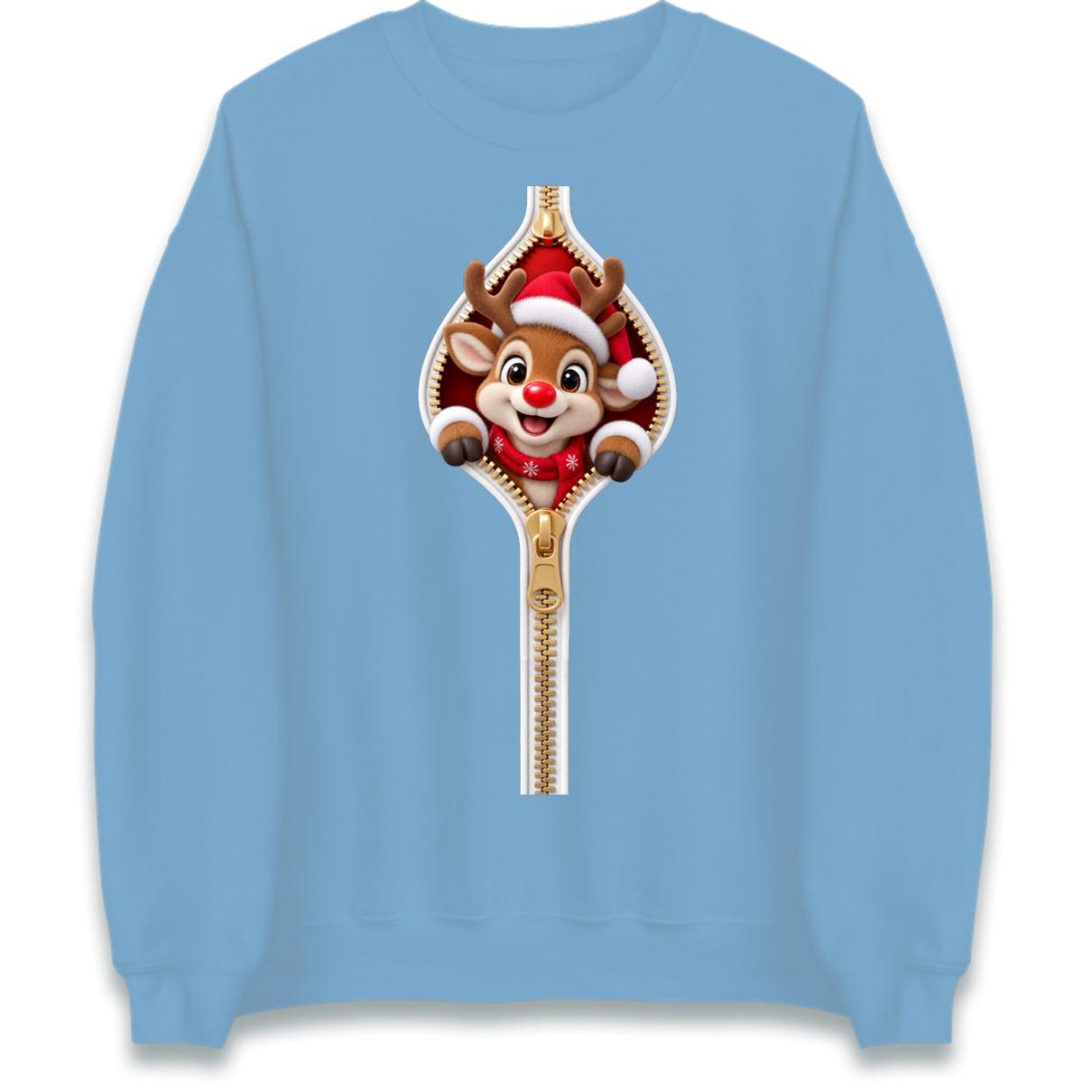 Reindeer Zip Christmas Jumper
