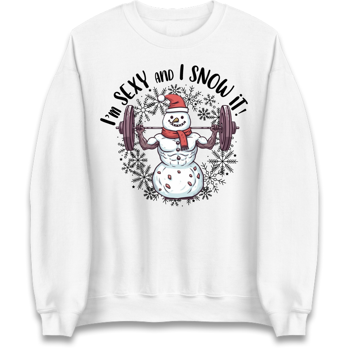 Gym Snowman Graphic Christmas Jumper