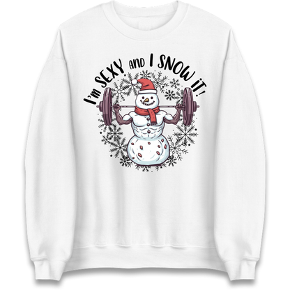 Gym Snowman Graphic Christmas Jumper