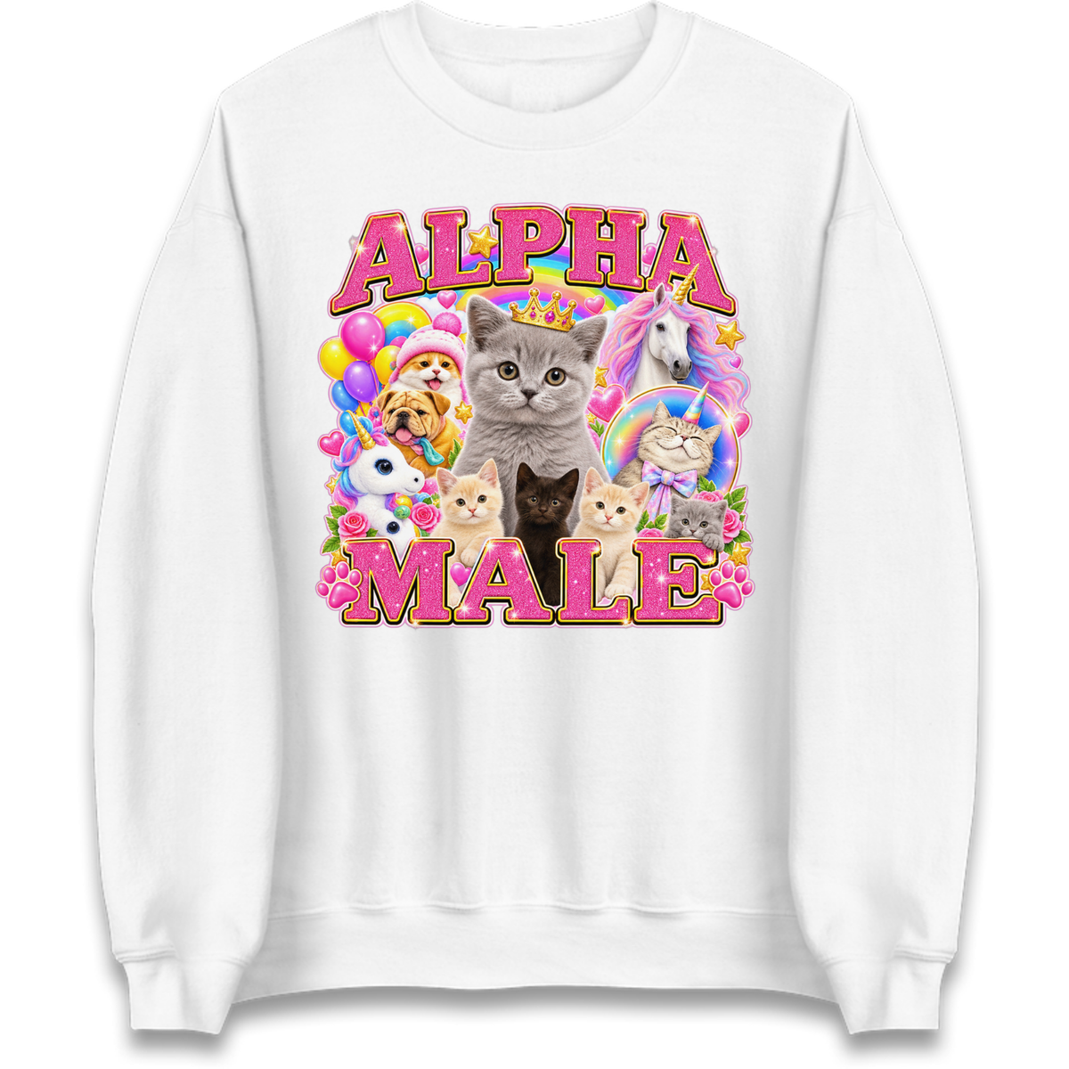 Alpha Male Funny Kitten Unicorn Jumper