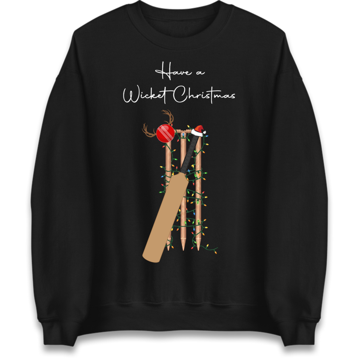 Cricket Bat Graphic Christmas Jumper