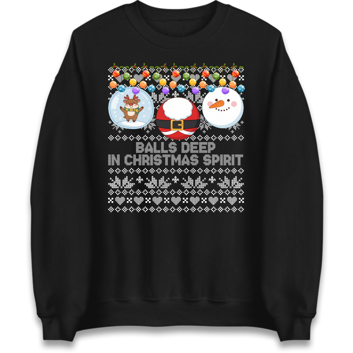 Balls Deep in Christmas Spirit Christmas Jumper Jumper
