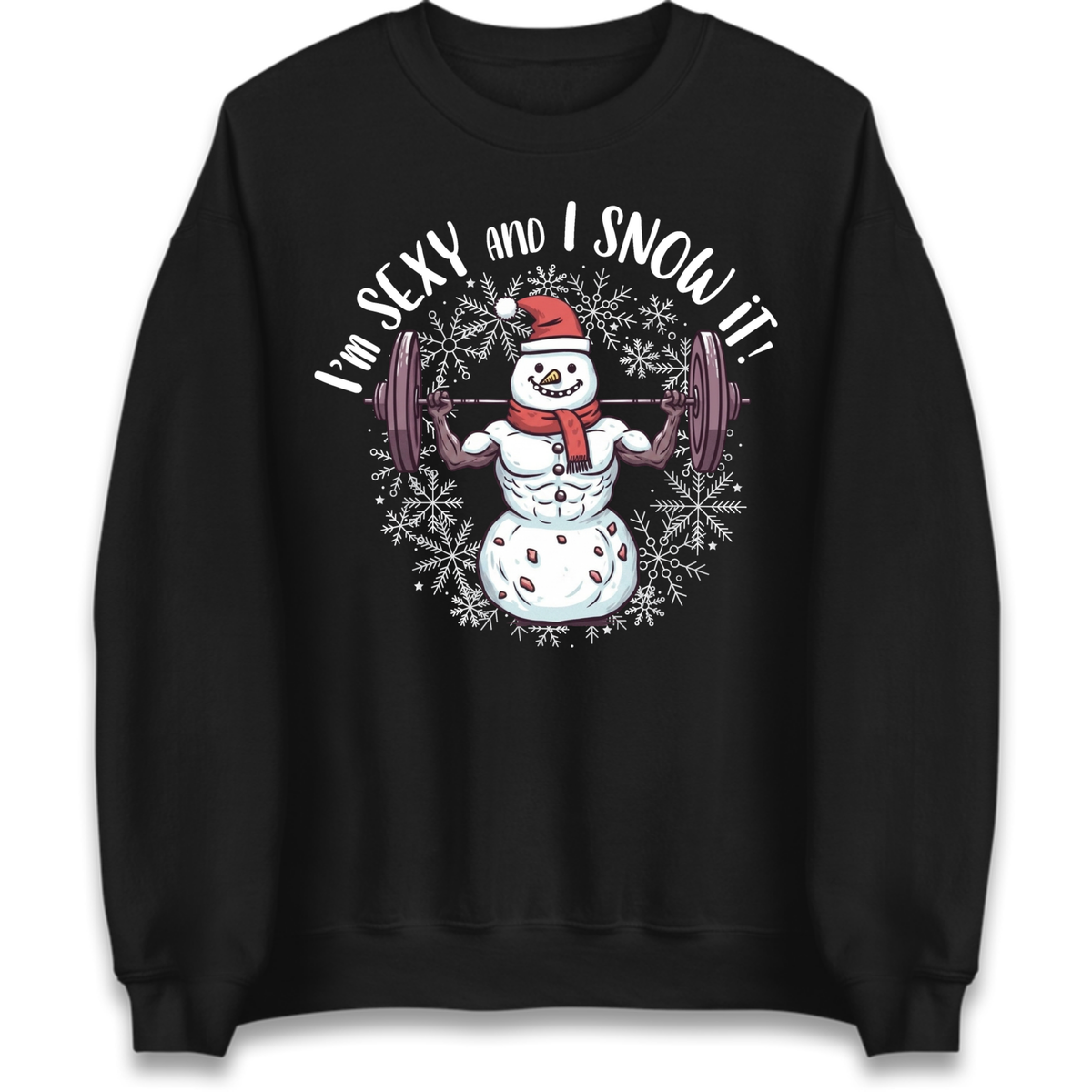Gym Snowman Graphic Christmas Jumper