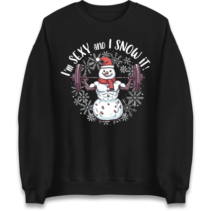 Gym Snowman Graphic Christmas Jumper