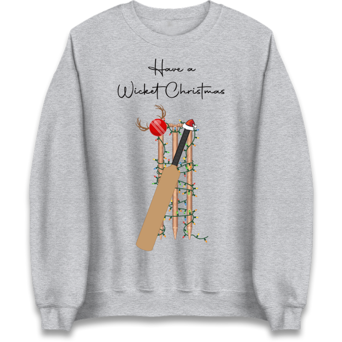 Cricket Bat Graphic Christmas Jumper