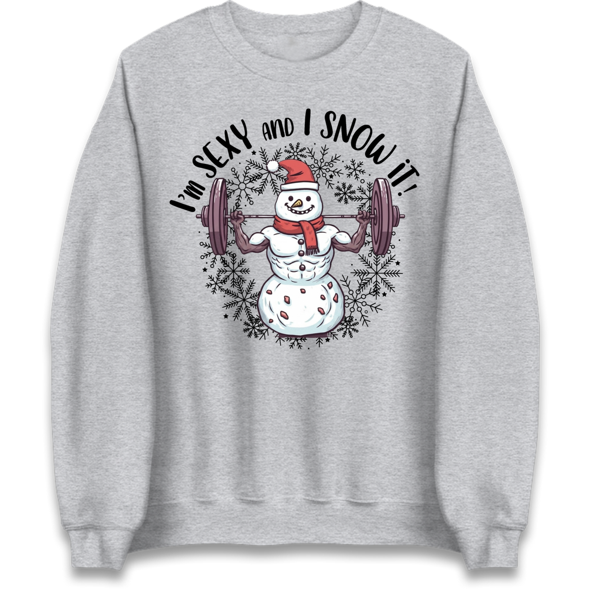 Gym Snowman Graphic Christmas Jumper