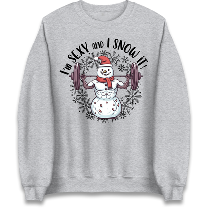 Gym Snowman Graphic Christmas Jumper