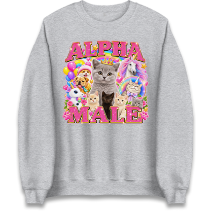 Alpha Male Funny Kitten Unicorn Jumper