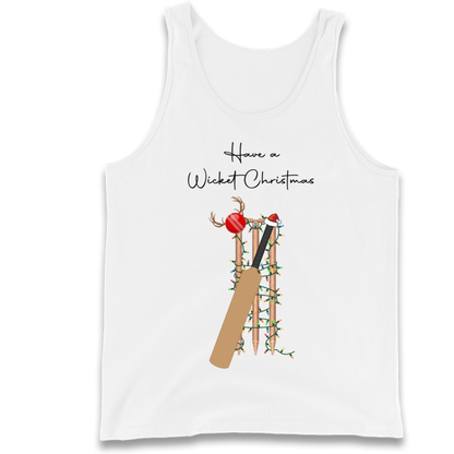 Cricket Bat Graphic Christmas Tank Top