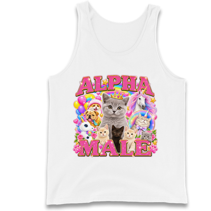 Alpha Male Funny Kitten Unicorn Tank Top