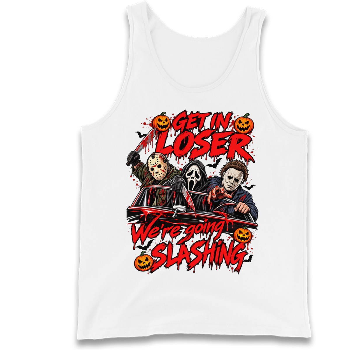 Retro Horror Movie Halloween Slasher Villains Tank Top