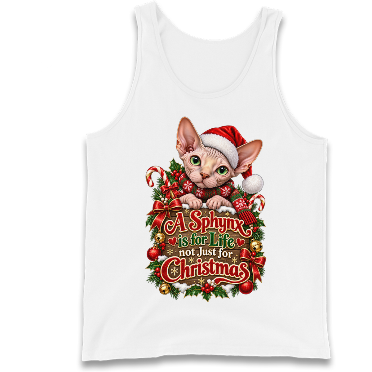 Sphynx Cat Christmas Tank Top