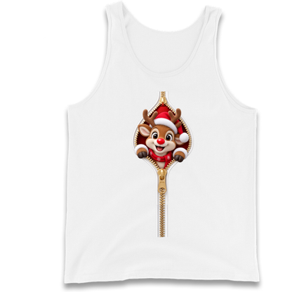 Reindeer Zip Christmas Tank Top