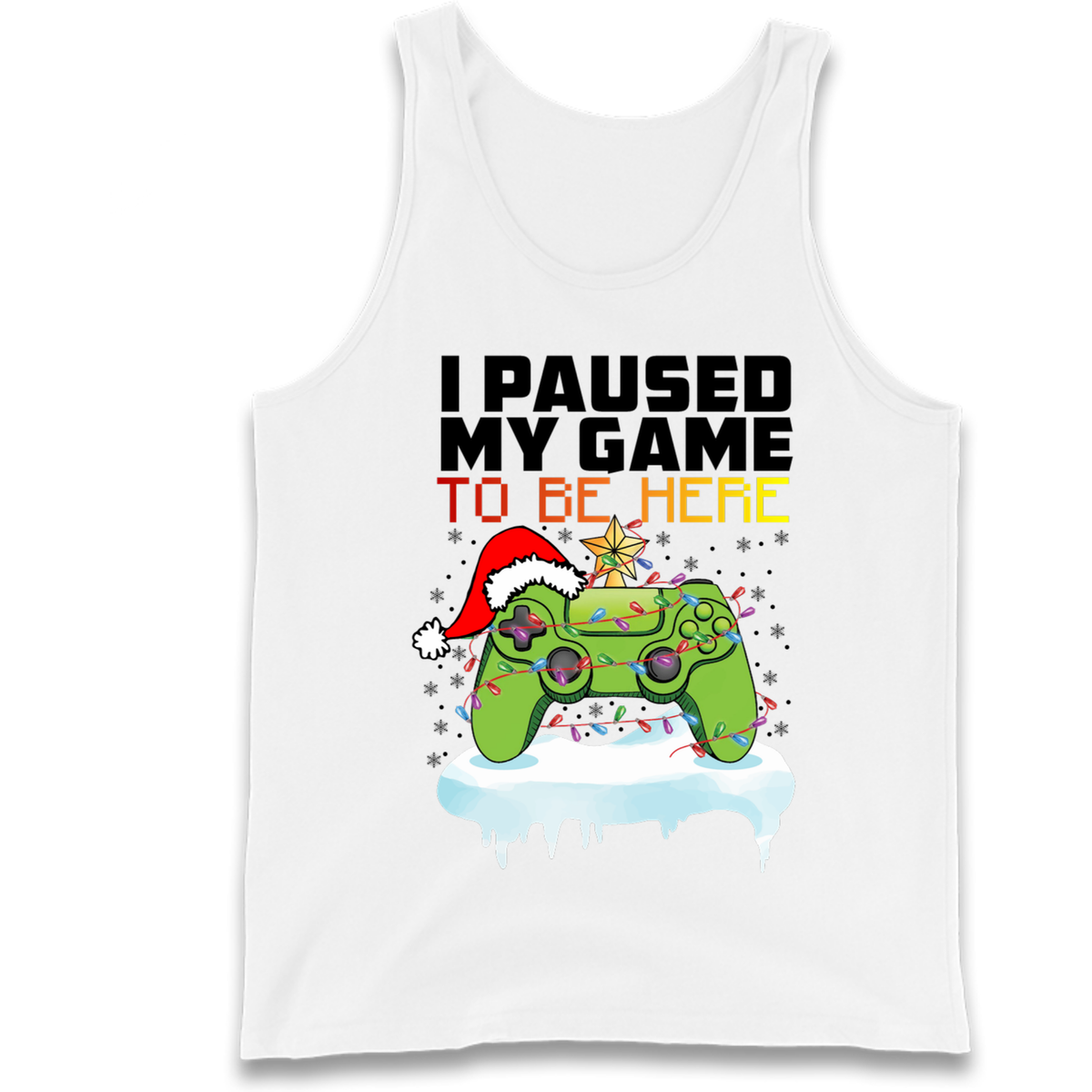 I Paused My Game Christmas Tank Top