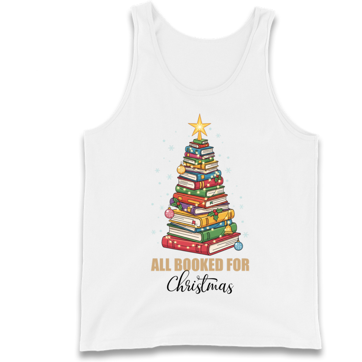 Book Tree Christmas Tank Top