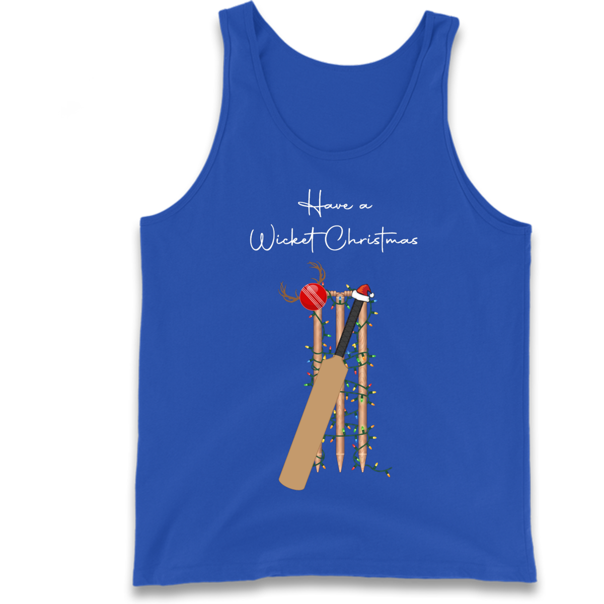 Cricket Bat Graphic Christmas Tank Top