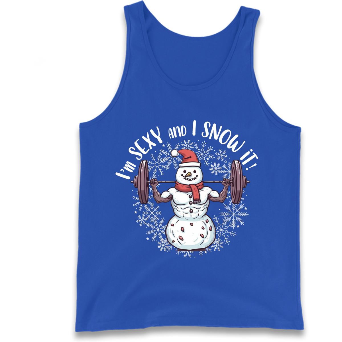 Gym Snowman Graphic Christmas Tank Top