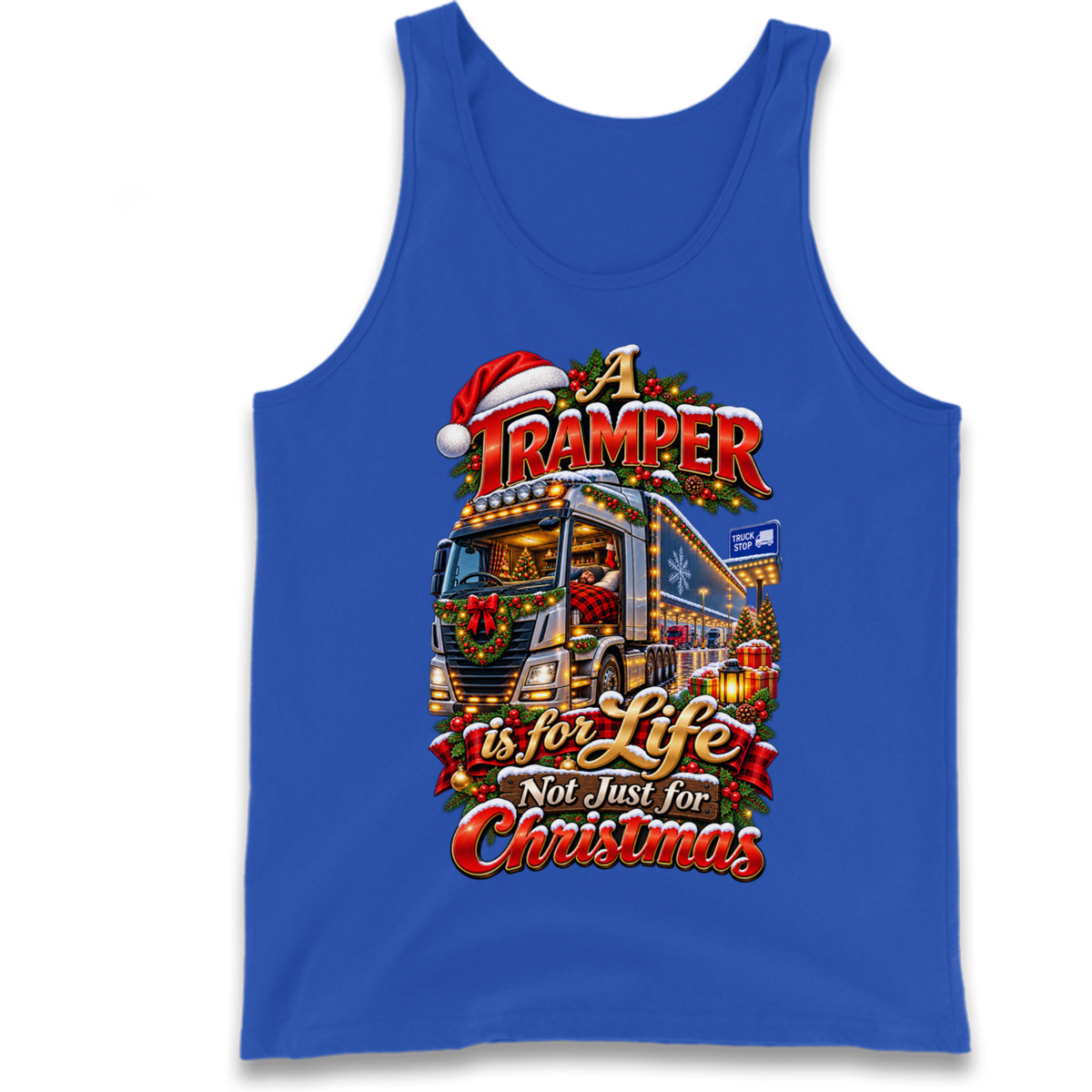 Trucker Christmas Tank Top