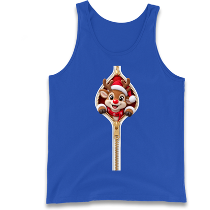 Reindeer Zip Christmas Tank Top