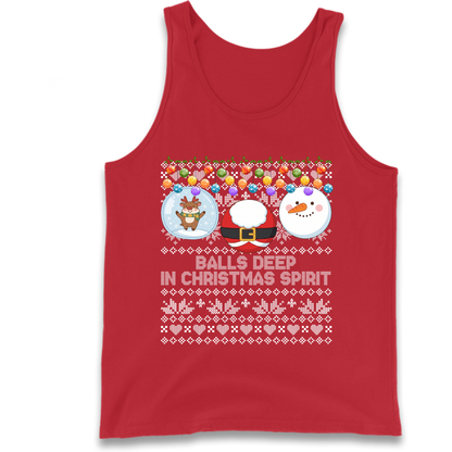 Balls Deep in Christmas Spirit Christmas Jumper Tank Top