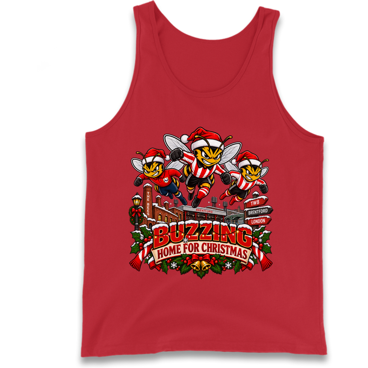 Brentford Football Christmas Tank Top