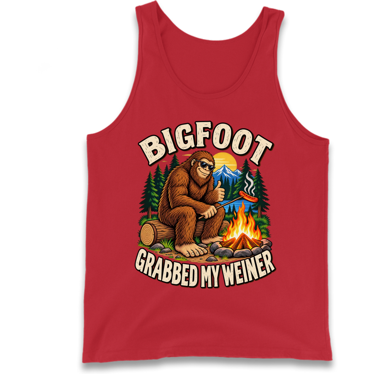 Bigfoot Grabbed My Weiner Camping Tank Top