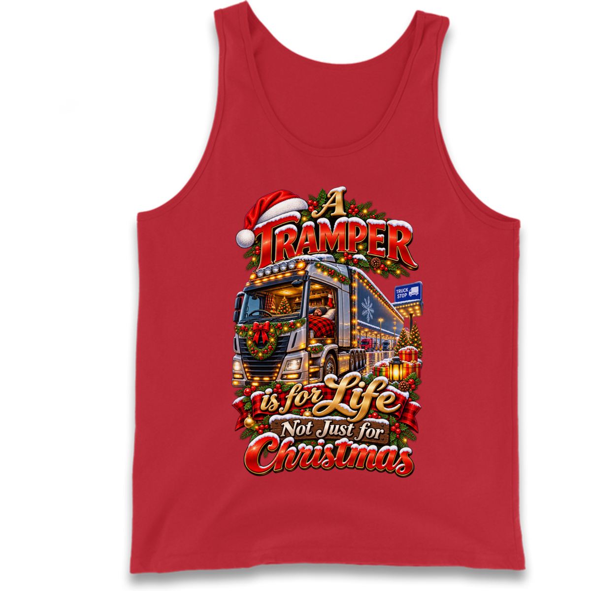 Trucker Christmas Tank Top