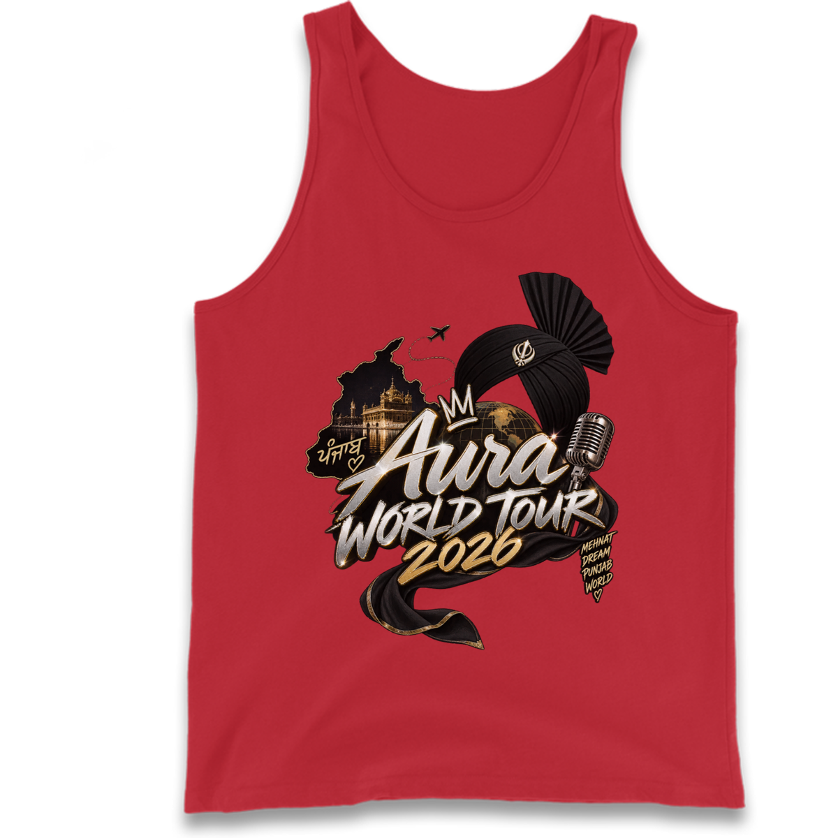 Diljit Dosanjh Aura World Tour 2026 Tank Top