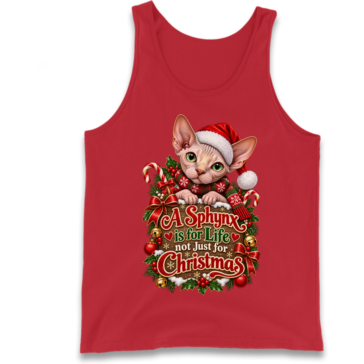 Sphynx Cat Christmas Tank Top